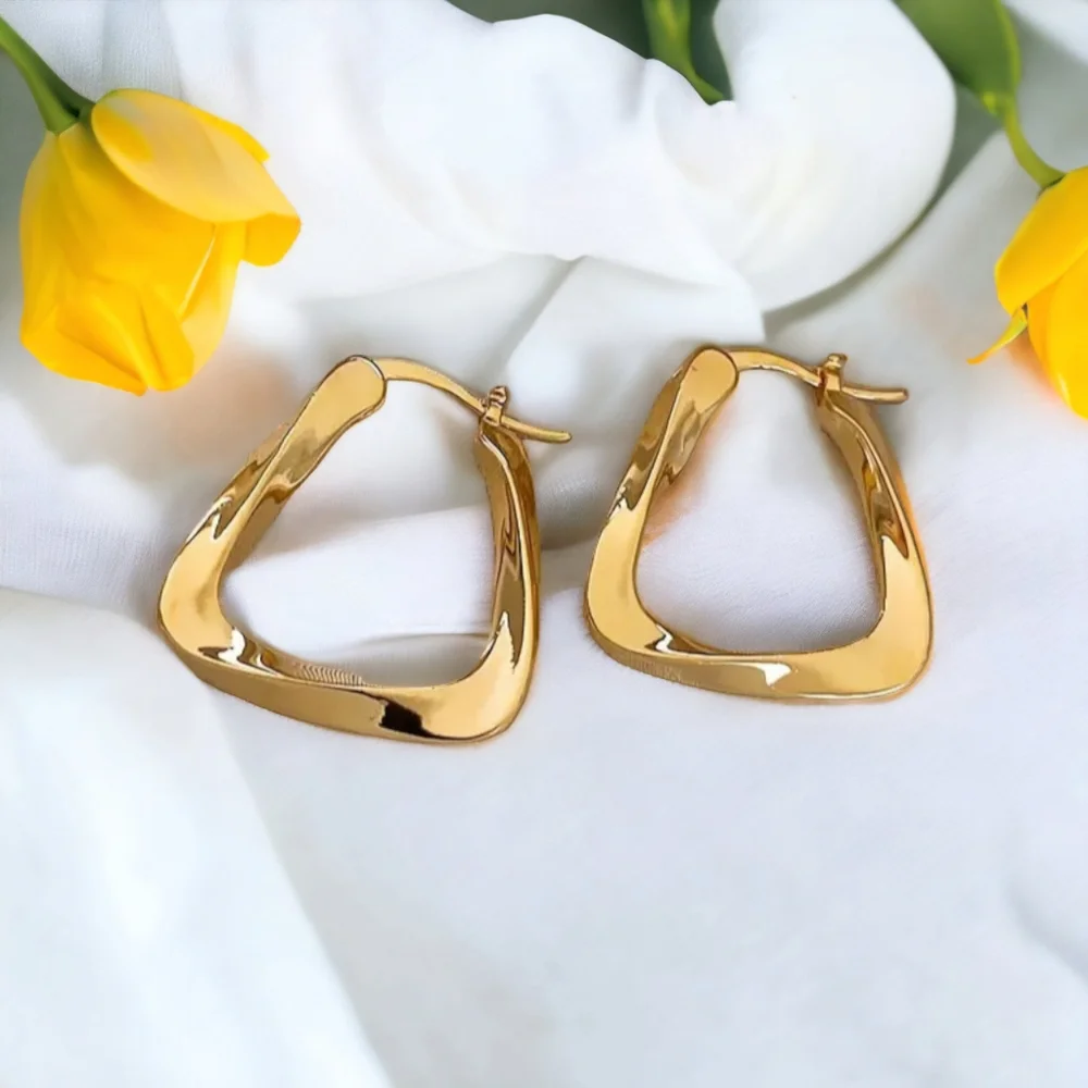 Gold Hoop Earrings - Picture 3 of 10